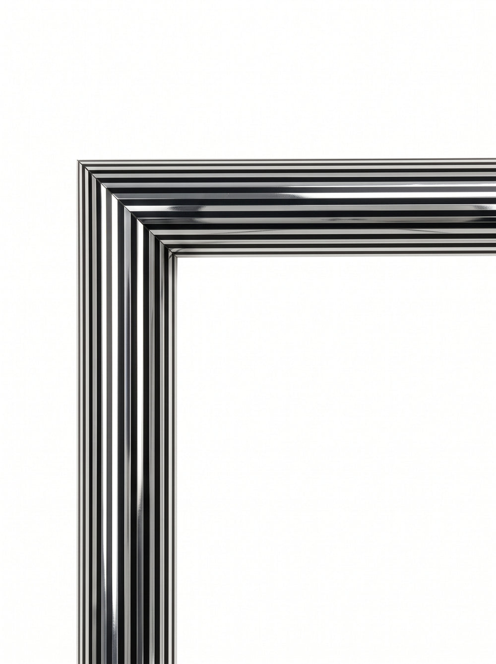 Tavelram Balsamin i silverrandig (Silver stripes, P1009) – 11 mm smal plastram efter mått