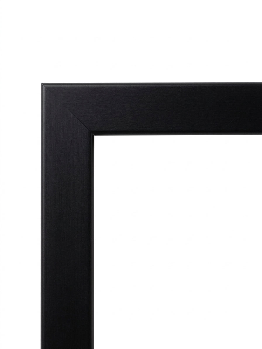 Tavelram Magnolia i svart (Black, T1096) – 24 mm bred, platt träram efter mått